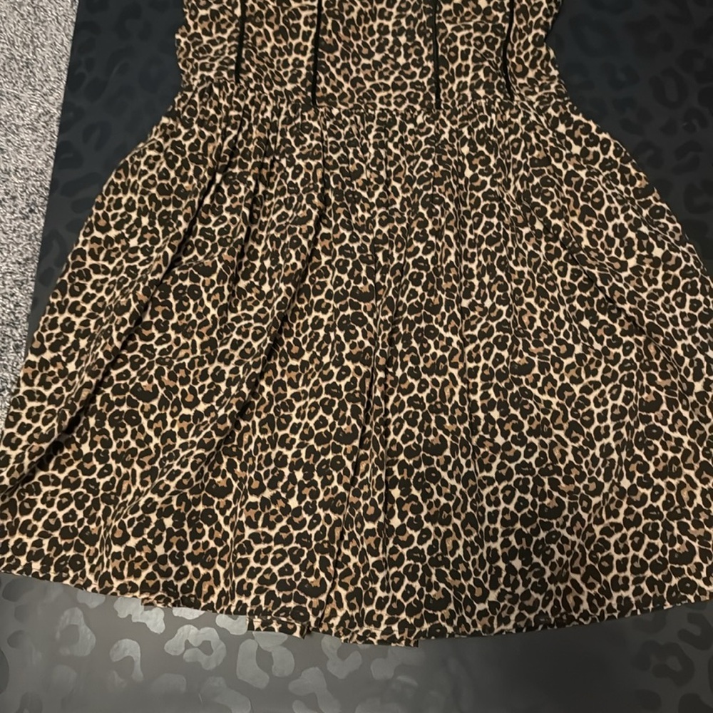 Leopard Print Mini Dress - Size L - Picture 4 of 7